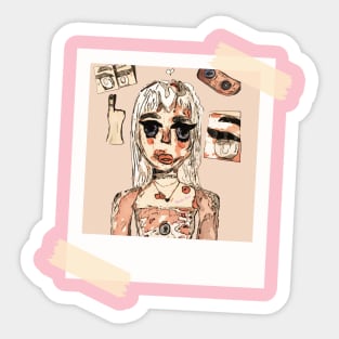 Abstract Girl Polaroid Sticker